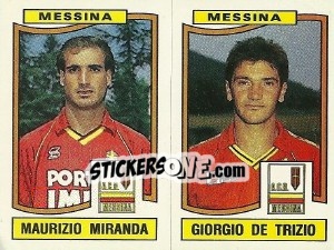 Sticker Maurizio Miranda / Giorgio De Trizio - Calciatori 1990-1991 n. 419 - Panini