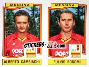 Sticker Alberto Cambiaghi / Fulvio Bonomi - Calciatori 1990-1991 - Panini