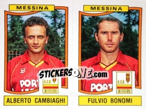 Sticker Alberto Cambiaghi / Fulvio Bonomi - Calciatori 1990-1991 n. 420 - Panini