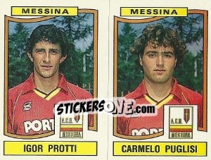 Sticker Igor Protti / Carmelo Puglisi - Calciatori 1990-1991 n. 421 - Panini