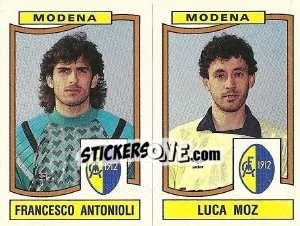 Sticker Francesco Antonioli / Luca Moz - Calciatori 1990-1991 n. 424 - Panini
