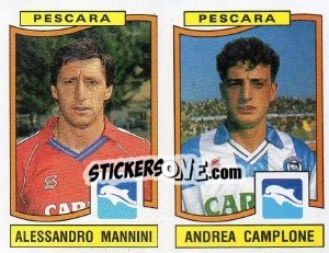 Sticker Alessandro Mannini / Andrea Camplone - Calciatori 1990-1991 n. 440 - Panini
