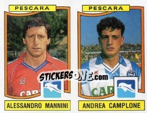 Figurina Alessandro Mannini / Andrea Camplone - Calciatori 1990-1991 - Panini