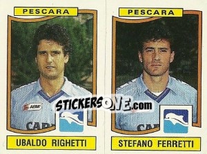 Sticker Ubaldo Righetti / Stefano Ferretti - Calciatori 1990-1991 - Panini