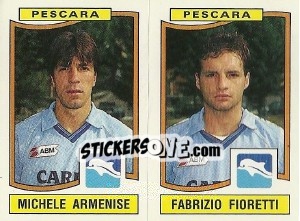 Sticker Michele Armenise / Fabrizio Fioretti - Calciatori 1990-1991 n. 444 - Panini