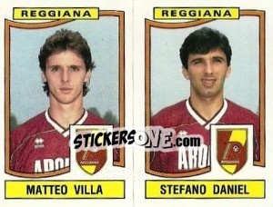 Sticker Matteo Villa / Stefano Daniel - Calciatori 1990-1991 n. 450 - Panini