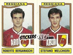 Sticker Roberto Bergamaschi / Stefano Melchiori - Calciatori 1990-1991 n. 452 - Panini