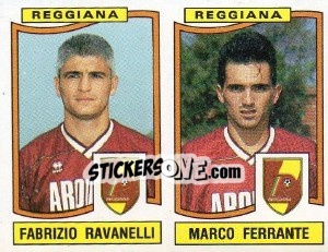 Sticker Fabrizio Ravanelli / Marco Ferrante - Calciatori 1990-1991 n. 454 - Panini