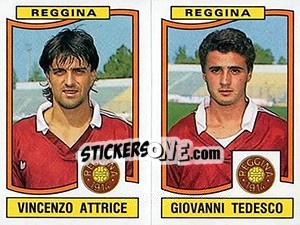 Cromo Vencenzo Attrice / Giovanni Tedesco - Calciatori 1990-1991 - Panini