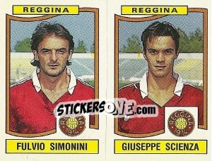 Sticker Fulvio Simonini / Giuseppe Scienza - Calciatori 1990-1991 - Panini