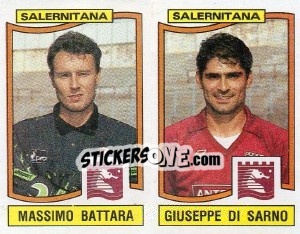 Cromo Massimo Battara / Giuseppe Di Sarno - Calciatori 1990-1991 - Panini