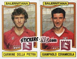 Sticker Carmine Della Pietra / Giampaolo Ceramicola - Calciatori 1990-1991 n. 467 - Panini