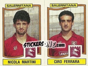 Sticker Nicola Martini / Ciro Ferrara - Calciatori 1990-1991 n. 470 - Panini