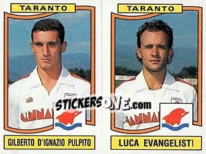 Sticker Gilberto D'Ignazio Pulpito / Luca Evangelisti - Calciatori 1990-1991 n. 474 - Panini