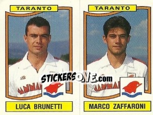 Sticker Luca Brunetti / Marco Zaffaroni - Calciatori 1990-1991 n. 475 - Panini