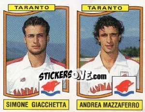 Figurina Simone Giacchetta / Andrea Mazzaferro - Calciatori 1990-1991 - Panini