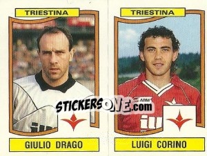 Sticker Giulio Drago / Luigi Corino - Calciatori 1990-1991 n. 480 - Panini