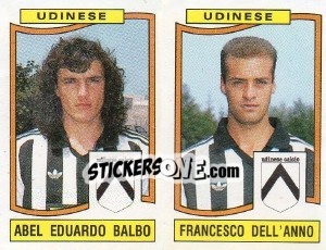 Sticker Abel Eduardo Balbo / Francesco Dell'Anno - Calciatori 1990-1991 n. 493 - Panini