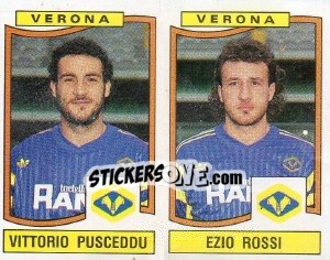 Sticker Vittorio Pusceddu / Ezio Rossi - Calciatori 1990-1991 - Panini