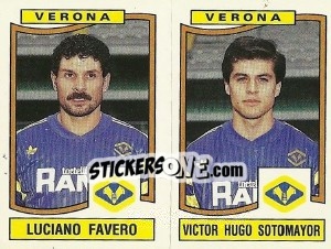 Sticker Luciano Favaro / Victor Hugo Sotomayor - Calciatori 1990-1991 n. 499 - Panini