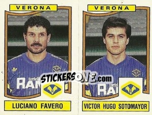 Sticker Luciano Favaro / Victor Hugo Sotomayor - Calciatori 1990-1991 - Panini