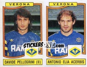 Sticker Davide Pellegrini / Antonio Elia Acerbis - Calciatori 1990-1991 - Panini