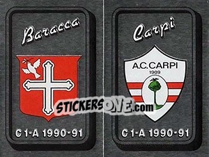 Cromo Scudetto Baracca / Carpi - Calciatori 1990-1991 - Panini