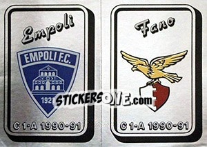 Cromo Scudetto Empoli / Fano - Calciatori 1990-1991 - Panini
