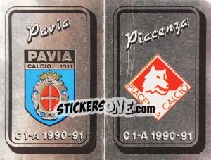 Sticker Scudetto Pavia / Piacenza - Calciatori 1990-1991 n. 508 - Panini