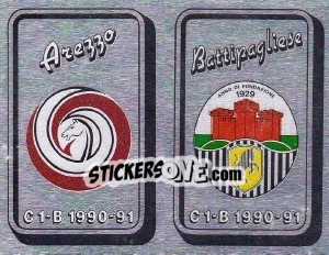 Sticker Scudetto Arezzo / Battipagliese - Calciatori 1990-1991 - Panini