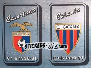 Figurina Scudetto Casertana / Catania - Calciatori 1990-1991 - Panini