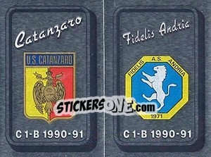 Sticker Scudetto Catanzaro / Fidelis Andria - Calciatori 1990-1991 n. 533 - Panini