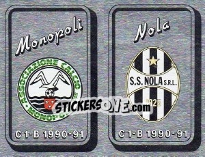 Sticker Scudetto Monopoli / Nola - Calciatori 1990-1991 n. 535 - Panini