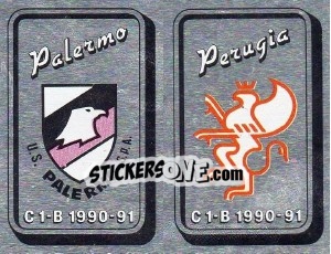 Sticker Scudetto Palermo / Perugia - Calciatori 1990-1991 n. 536 - Panini