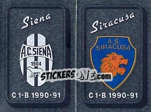 Figurina Scudetto Siena / Siracusa - Calciatori 1990-1991 - Panini