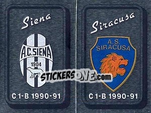 Sticker Scudetto Siena / Siracusa - Calciatori 1990-1991 n. 537 - Panini
