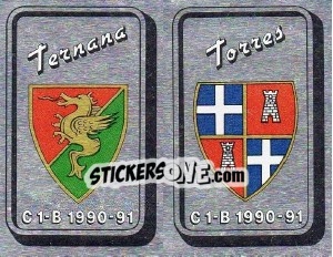 Sticker Scudetto Ternana / Torres - Calciatori 1990-1991 n. 538 - Panini
