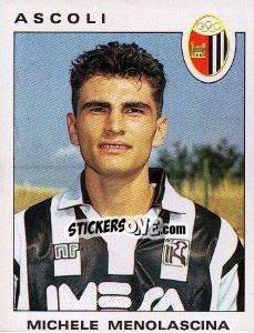 Sticker Michele Menolascina - Calciatori 1991-1992 n. 8 - Panini