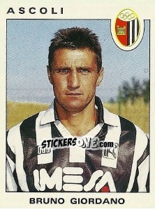 Sticker Bruno Giordano - Calciatori 1991-1992 n. 10 - Panini