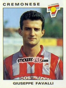 Sticker Giuseppe Favalli - Calciatori 1991-1992 - Panini