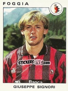 Sticker Giuseppe Signori - Calciatori 1991-1992 - Panini