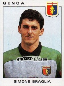 Sticker Simone Braglia - Calciatori 1991-1992 n. 134 - Panini