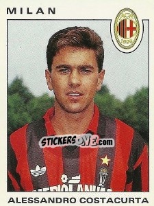 Sticker Alessandro Costacurta - Calciatori 1991-1992 n. 214 - Panini