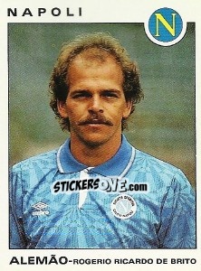 Cromo Rogerio De Brito Rocardo Alemao - Calciatori 1991-1992 - Panini