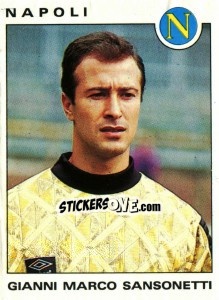 Sticker Gianni Marco Sansonetti - Calciatori 1991-1992 - Panini