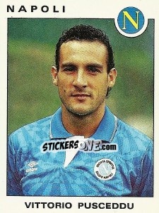 Sticker Vittorio Pusceddu - Calciatori 1991-1992 n. 242 - Panini
