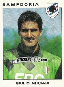 Cromo Giulio Nuciari - Calciatori 1991-1992 n. 300 - Panini