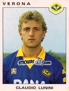 Figurina Claudio Lunini - Calciatori 1991-1992 - Panini