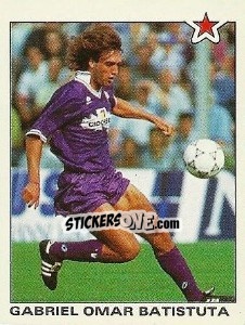 Sticker Gabriel Omar Batistuta (Fiorentina) - Calciatori 1991-1992 n. 350 - Panini