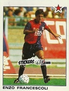 Cromo Enzo Francescoli (Cagliari) - Calciatori 1991-1992 - Panini